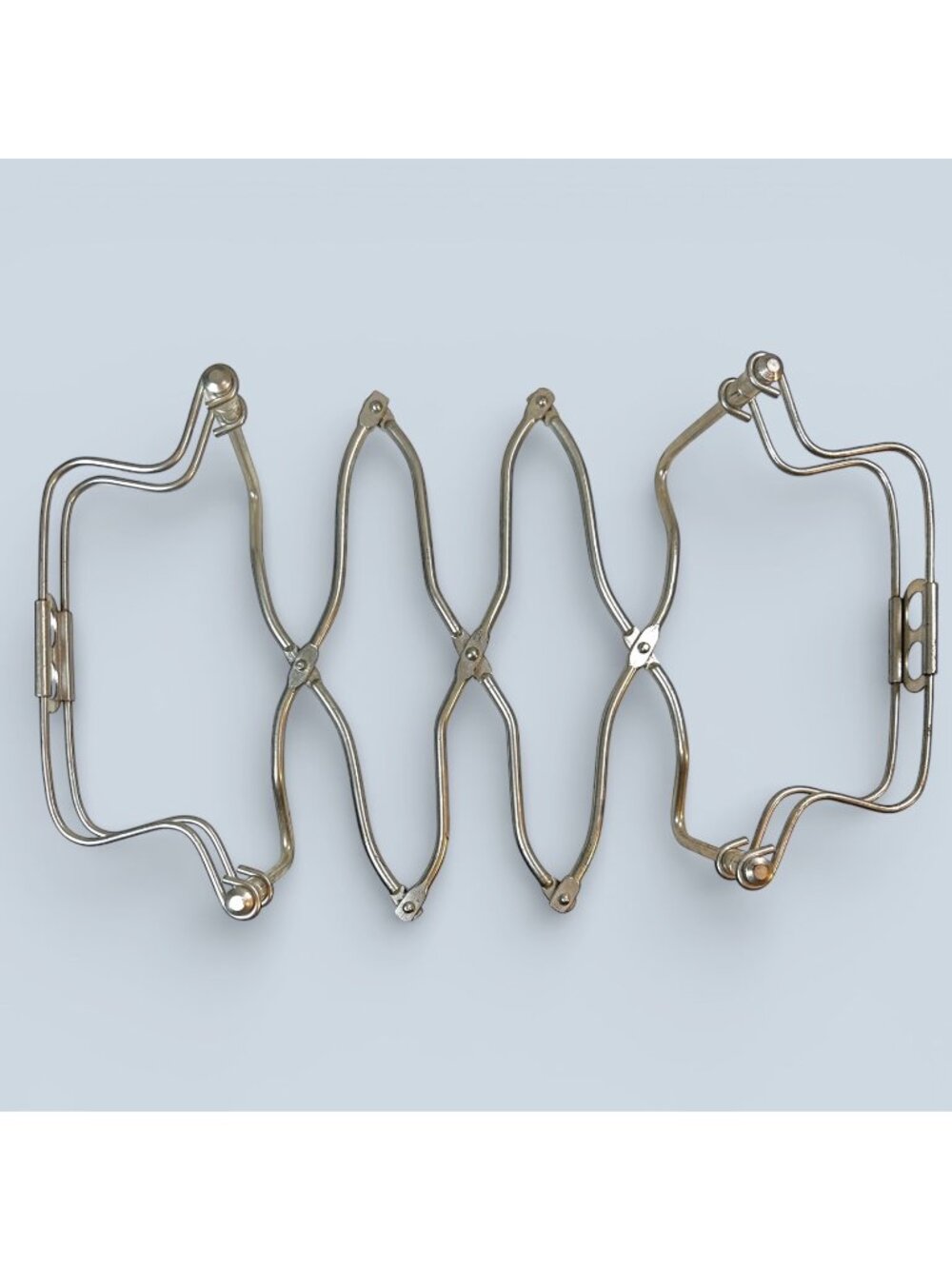 Vintage Italian Adjustable Casserole Carrier Made In Italy Chrome Finish Foldabl